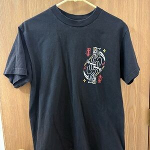 Men's Black Graphic Tee with Unique Design